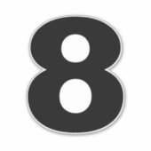 Aantal acht zwarte en witte sticker (Voorkant)