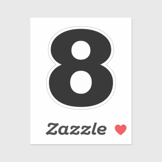 Aantal acht zwarte en witte sticker (Vel)