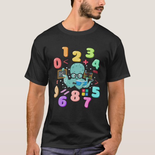 Aantal dag kinder Octopus schattige nummers kostuu T-shirt (Voorkant)