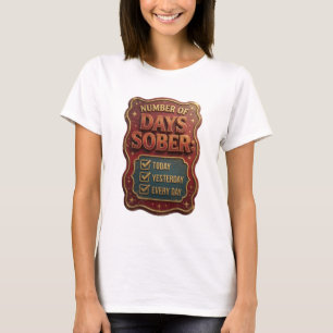 AANTAL DAGEN NUCHTER VANDAAG GESTERN ELKE DAG T-SHIRT