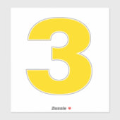 Aantal Drie Goud en Witte Sticker (Vel)