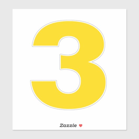 Aantal Drie Goud en Witte Sticker (Vel)