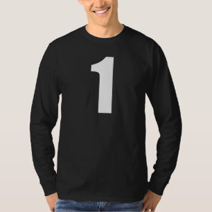 Aantal Één Numeriek 1 Duidelijke Witte Aantallen P T-shirt