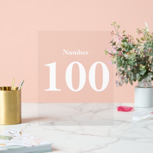 Aantal Eenvoudige Moderne Witte Typografie Tekst Acryl Bord (Huwelijk)