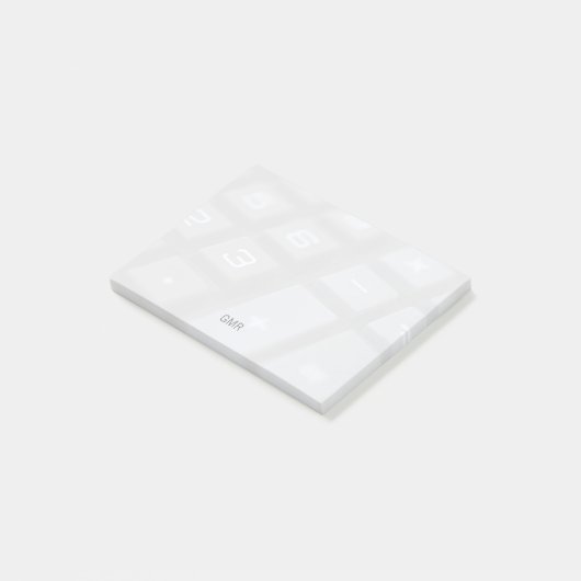 Aantal en symboolsleutels vervagen post-it® notes (Schuin)