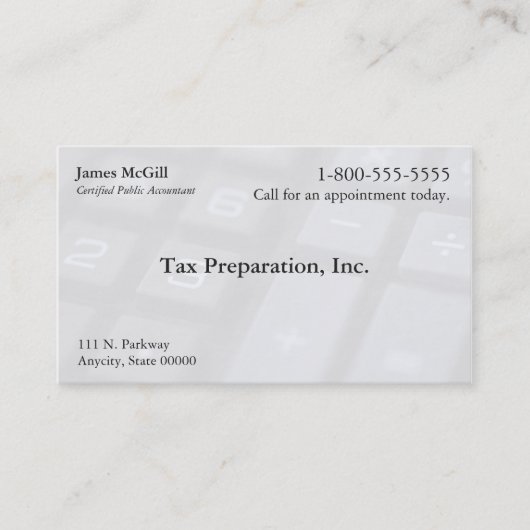 Aantal en symboolsleutels vervagen visitekaartje (Voorkant)