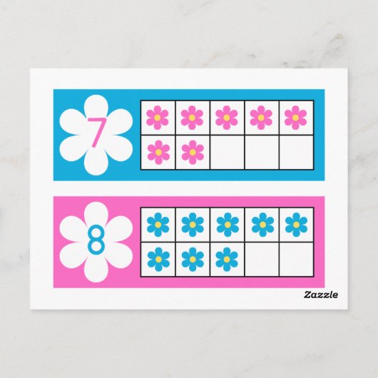 Aantal Kaarten, kleuterschool tellen Flash Kaarten (Achterkant)