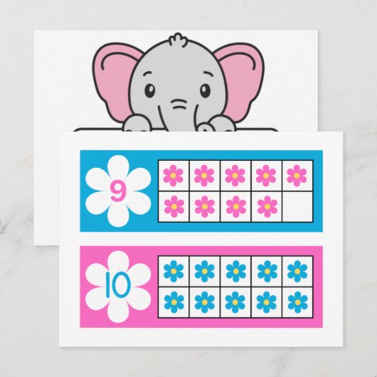 Aantal Kaarten, kleuterschool tellen Flash Kaarten (Voorkant / Achterkant)