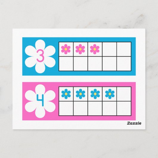 Aantal Kaarten, kleuterschool tellen Flash Kaarten (Achterkant)