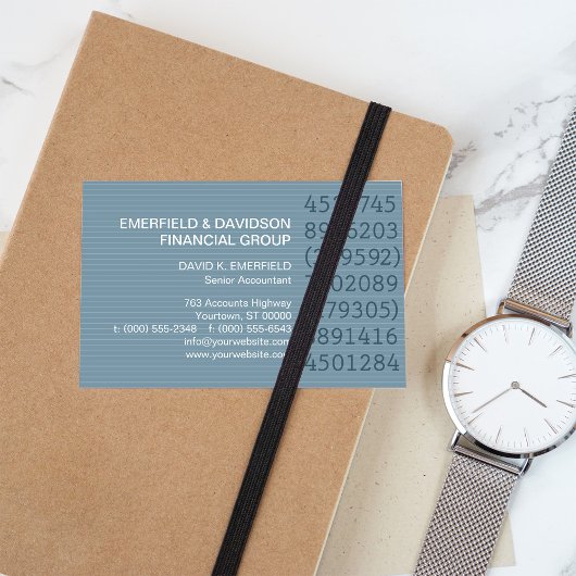 Aantal kolommen Blauwe Pinstripe Accountant Visitekaartje