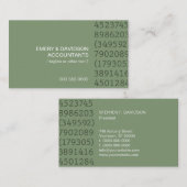 Aantal kolommen Groene Accountant Visitekaartje (Voorkant / Achterkant)