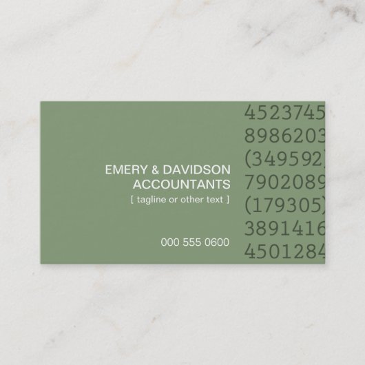 Aantal kolommen Groene Accountant Visitekaartje (Voorkant)