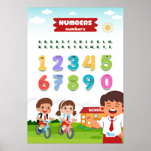 Aantal met blije kinderen poster