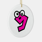 Aantal negen keramisch ornament (Rechts)