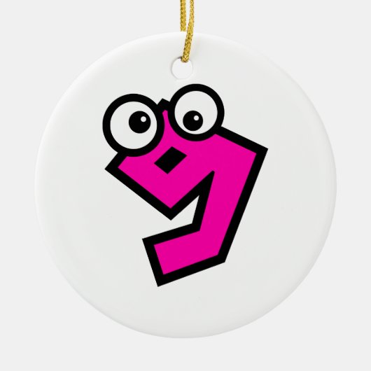 Aantal negen keramisch ornament (Voorkant)