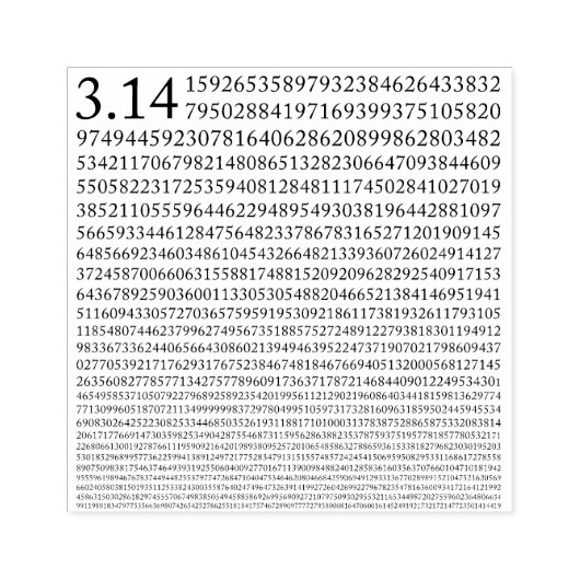 Aantal PI 3.14 Wiskunde Rubberstempel (Afrduk)