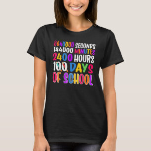 Aantal seconden bij schooluren bij 100 schooldagen t-shirt