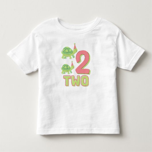 Aantal Twee Kutschildpad die Groen en Perzikkleuri Kinder Shirts (Voorkant)