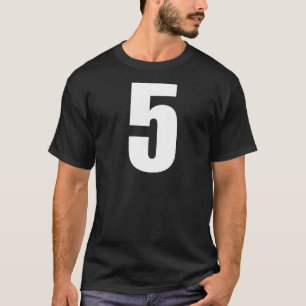 Aantal Vijf Numeriek 5 Gewoon Witte Aantallen Prem T-shirt