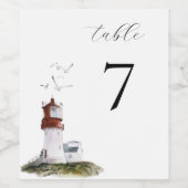 Aantal waterverf vuurtoren wijn etiket (Enkel label)