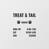 Aantal winkeluren Decoraal, Bedrijfsuren Onderteke Raamsticker (Vel)