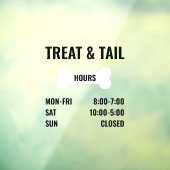 Aantal winkeluren Decoraal, Bedrijfsuren Onderteke Raamsticker (Vel 3)