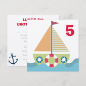 Aantal zagerboten Birthday Party nodigt uit Kaart (Voorkant / Achterkant)