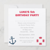 Aantal zagerboten Birthday Party nodigt uit Kaart (Achterkant)