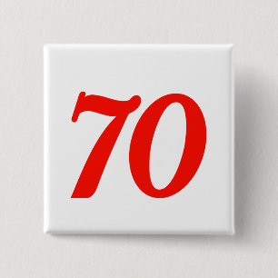 Aantal zeventig 70e verjaardag cadeautjes vierkante button 5,1 cm