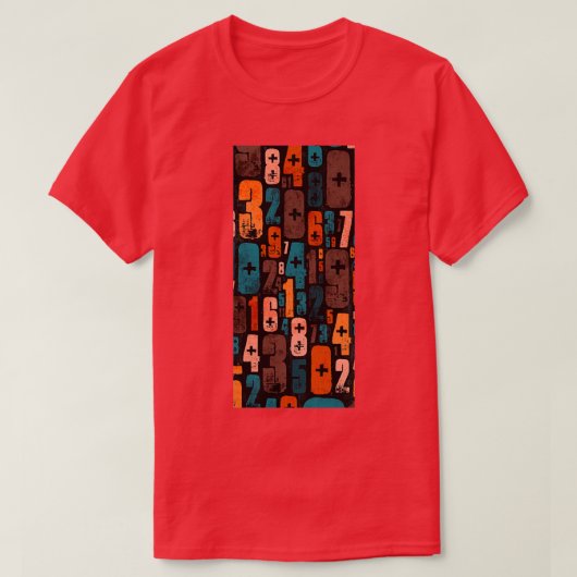 Aantallen in verschillende vormen en kleuren t-shirt (Design voorkant)