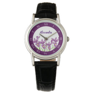 Aantallen van de Paarse Iris van de waterverf de Horloge