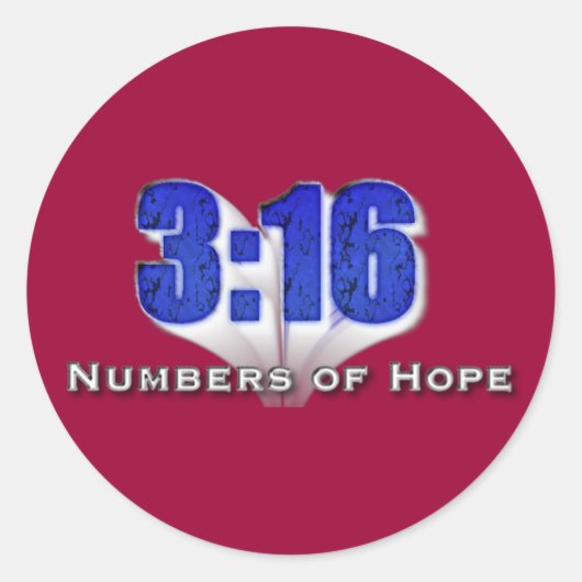 Aantallen van Hoop 3:16 Ronde Sticker (Voorkant)