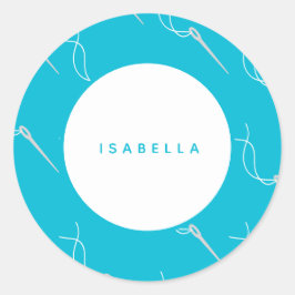 Aantekening en gepersonaliseerde naam ronde sticker