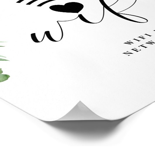 Aantekening Floral Wifi Network & Password Wedding Poster (Hoek)