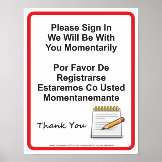 Aantekening voor patiënt Kantoor Poster (Voorkant)