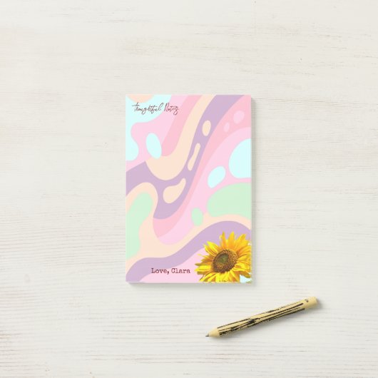 Aantekeningen Bedachtzaam Zonnebloem Pastel  Post-it® Notes (Op bureau)