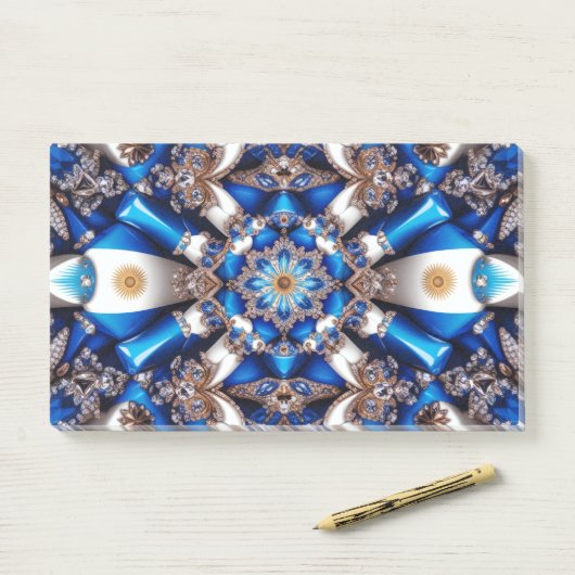 Aantekeningen met Argentijnse kleuren Post-it® Notes (Op bureau)