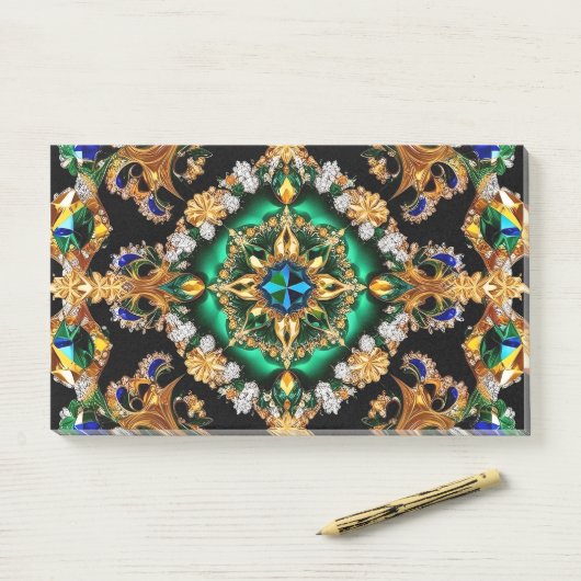 Aantekeningen met Braziliaanse kleuren Post-it® Notes (Op bureau)