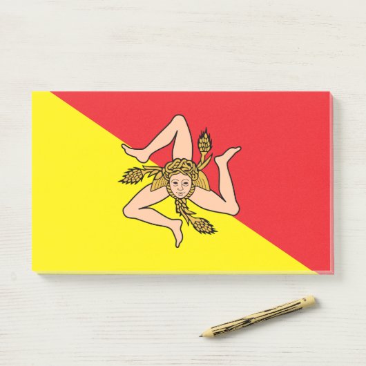 Aantekeningen met de vlag van Sicilië Post-it® Notes (Op bureau)