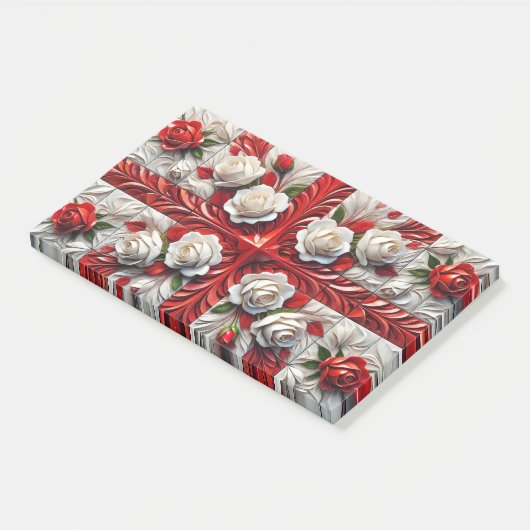 Aantekeningen met Engelse Rozen Post-it® Notes (Schuin)