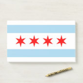 Aantekeningen met vlag van Chicago, Illinois, Vere Post-it® Notes (Op bureau)