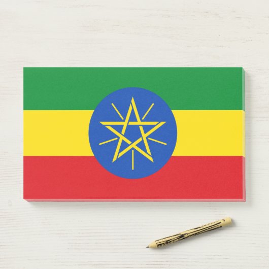 Aantekeningen met vlag van Ethiopië Post-it® Notes (Op bureau)