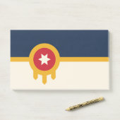 Aantekeningen met vlag van Tulsa, Oklahoma Post-it® Notes (Op bureau)