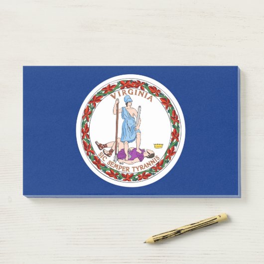 Aantekeningen met vlag van Virginia, USA Post-it® Notes (Op bureau)