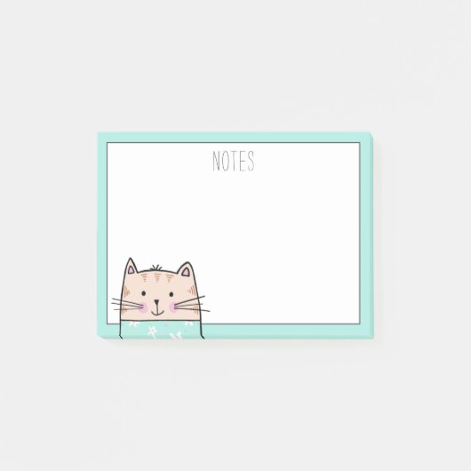 Aantekeningen op gepersonaliseerde Floral Cat Post-it® Notes (Voorkant)