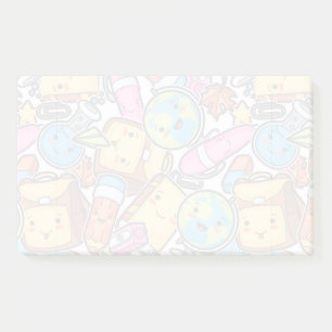 Aantekeningen op het patroon van schoolbenodigdhed post-it® notes