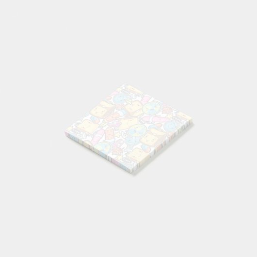 Aantekeningen op het patroon van schoolbenodigdhed post-it® notes (Schuin)