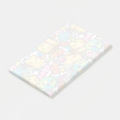 Aantekeningen op het patroon van schoolbenodigdhed post-it® notes (Schuin)