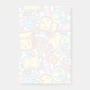 Aantekeningen op het patroon van schoolbenodigdhed post-it® notes