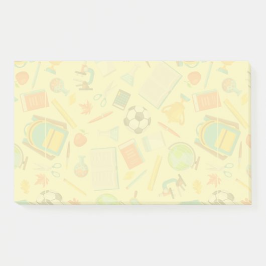 Aantekeningen op het patroon van schoolbevoorradin post-it® notes (Voorkant)